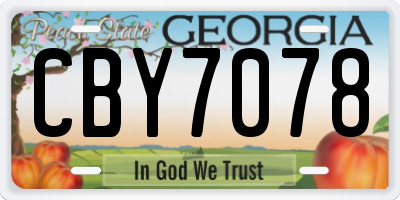 GA license plate CBY7078