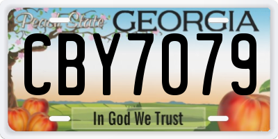 GA license plate CBY7079