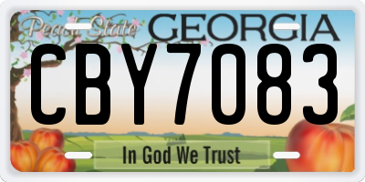 GA license plate CBY7083