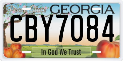 GA license plate CBY7084