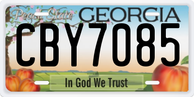 GA license plate CBY7085
