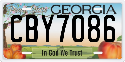 GA license plate CBY7086