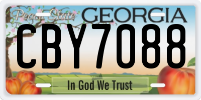 GA license plate CBY7088