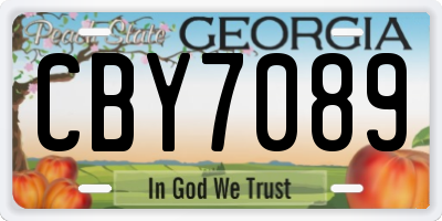 GA license plate CBY7089
