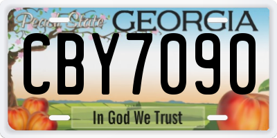 GA license plate CBY7090