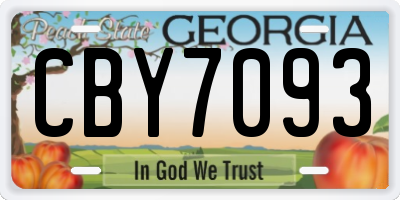 GA license plate CBY7093