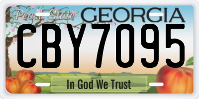 GA license plate CBY7095