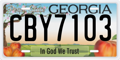 GA license plate CBY7103