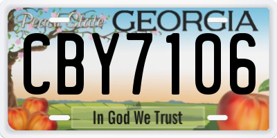 GA license plate CBY7106