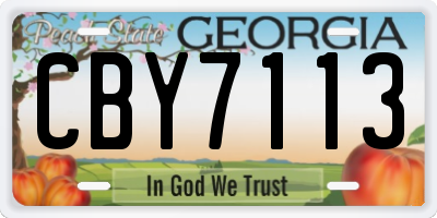 GA license plate CBY7113