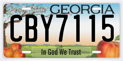 GA license plate CBY7115