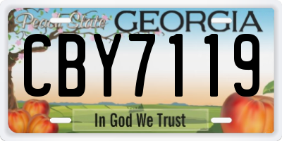 GA license plate CBY7119