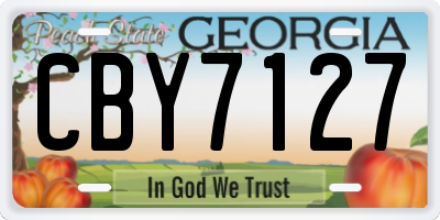GA license plate CBY7127