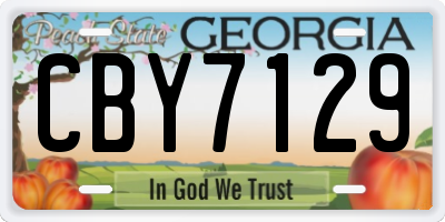 GA license plate CBY7129