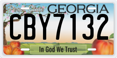 GA license plate CBY7132