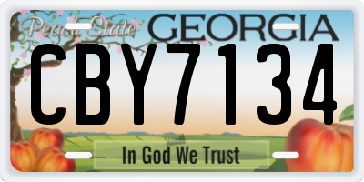 GA license plate CBY7134