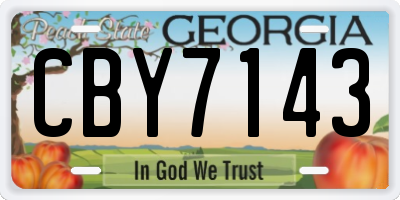 GA license plate CBY7143