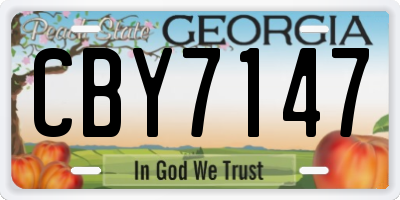 GA license plate CBY7147