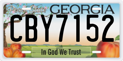 GA license plate CBY7152