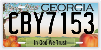 GA license plate CBY7153
