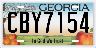 GA license plate CBY7154