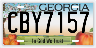 GA license plate CBY7157