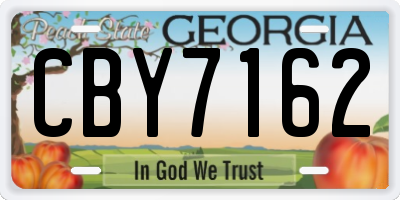 GA license plate CBY7162