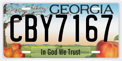 GA license plate CBY7167