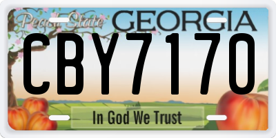 GA license plate CBY7170
