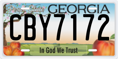 GA license plate CBY7172