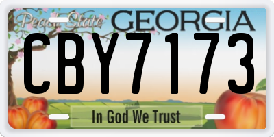 GA license plate CBY7173