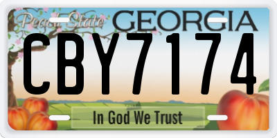 GA license plate CBY7174