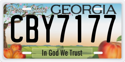 GA license plate CBY7177