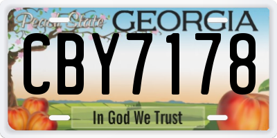 GA license plate CBY7178