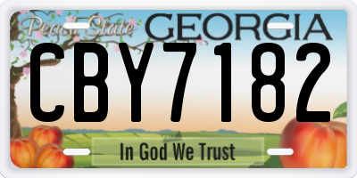 GA license plate CBY7182