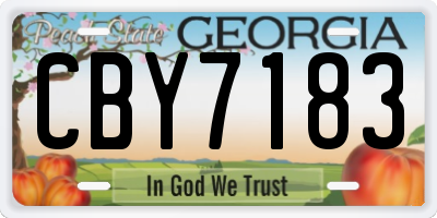 GA license plate CBY7183