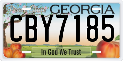 GA license plate CBY7185