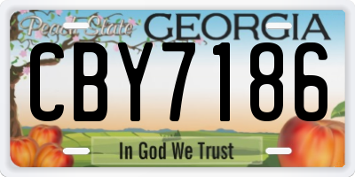 GA license plate CBY7186