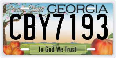 GA license plate CBY7193