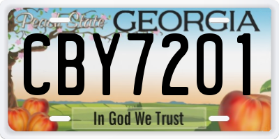 GA license plate CBY7201