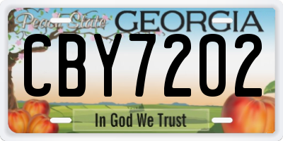 GA license plate CBY7202