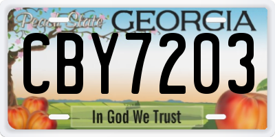 GA license plate CBY7203