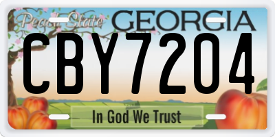 GA license plate CBY7204