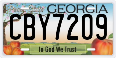 GA license plate CBY7209