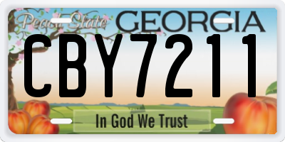 GA license plate CBY7211
