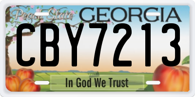 GA license plate CBY7213