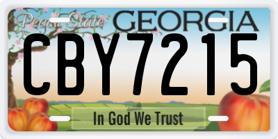 GA license plate CBY7215