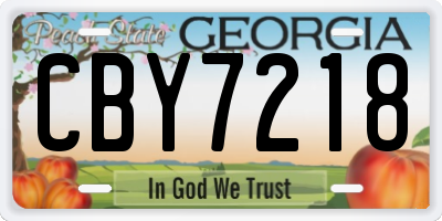 GA license plate CBY7218
