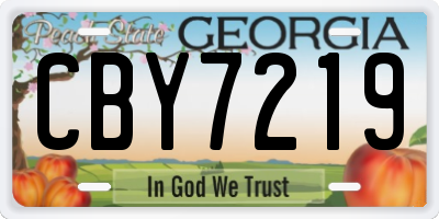 GA license plate CBY7219