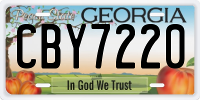 GA license plate CBY7220